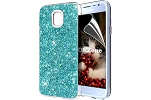 OKZone Coque Samsung Galaxy J3 2017, Mince Étui en Silicone Souple Paillette Strass Brillante Bling Bling Glitter de Luxe,Flexible Plein-Corps TPU de Protection pour Samsung Galaxy J3 2017 (Vert)