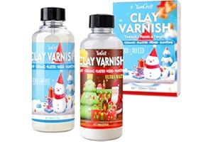 YUMCRAFT Air Dry Clay Glaze, Clay Varnish for Air Dry Clay/Polymer Clay, Varnish Prevents Clay Cracking, Scratches, and Wear, Polymer Clay Sealant Suitable for Clay Pottery, Ultra Gloss and Matte(100ml+100ml)
