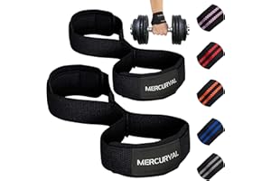 MERCURYAL Straps en 8 Gym para Nivel Avanzado y Profesional - Straps Powerlifting - Correas de Agarre en Formade 8 de Gimansio y Peso Muerto - Complemento para el Gimnasio - Accesorios Gimnasio.