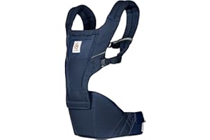 Ergobaby Alta Hip Seat Babytrage mit Babyhüftsitz für Babys und Kleinkinder ab 4 Monaten (5,5 kg - 20,4 kg), Hüftsitz Trage Hüfttrage mit SoftFlex Mesh, Midnight Blue
