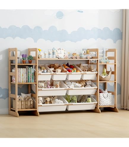 Forehill Kinderregal Mit Boxen Auf Rollen Bücherre Produktbild-Vorschau 2