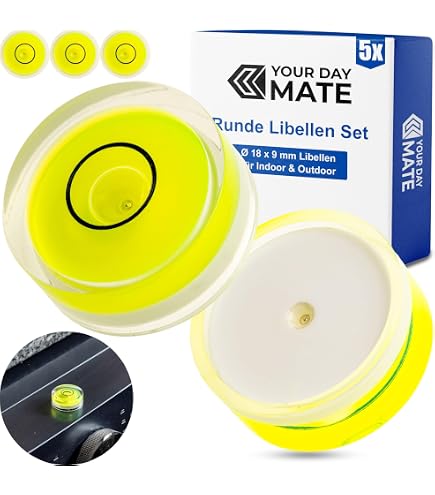 JYK 20-Piece Mini Round Bubble Levels - 8x5.5mm Bullseye Spirit Levels For Tripods, Frames & Tools