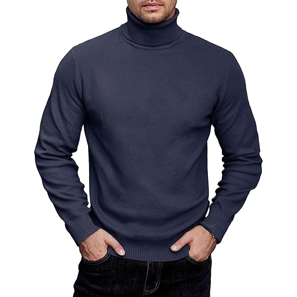 COOFANDY Herren Pullover Stehkragen - Strickpullover Mit Knopfleiste Und Tasche