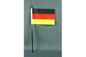 BUDDEL-BINI Buddel Bini Kleine Tischflagge Deutschland 15x10 cm mit 30 cm Mast aus PVC-Rohr, ohne Ständerfuß