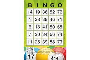 DIPRINT Lot de 100 cartes de bingo professionnelles DIN A6 (10,5 x 14,8 cm)