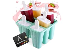 AVANA Eisformen aus Silikon 6 Stück Eis am Stiel Formen Wiederverwendbar Eiscreme Halter Wassereis Eislutscher für Kinder und Erwachsene BPA Frei - Türkis