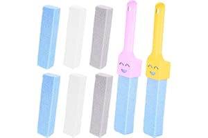 IYEREER 6 Piezas Piedra Pomez para Limpieza WC, Piedra Pómez Limpiador de Inodoro Reemplazable Natural con 2 Mango, Cleaning Block WC para Inodoros, Piscinas, Baños, Cocinas y Cuida los Pies
