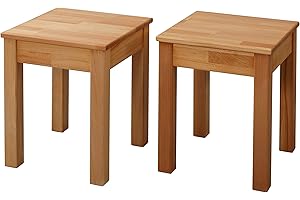 ‎KROK WOOD Krok Wood Hocker Tomas aus Massivholz 35x35x45 cm (Buche, 2X ohne Eingriff)