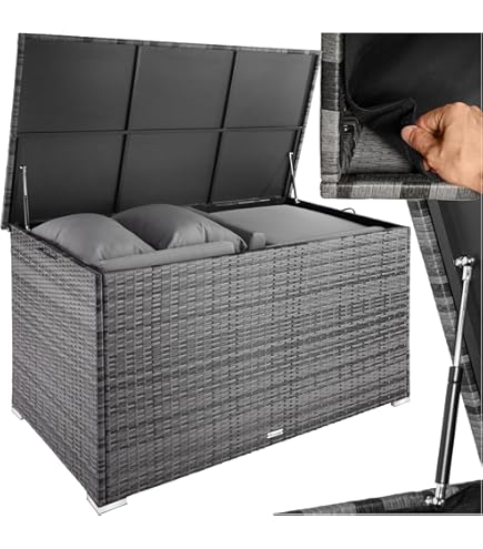 KETER Explorer Opbergkoffer, 185 l, multifunctionele box voor garage, knutselen, tuin, schuur, comfortabele ABS-handgrepen, deksel met volledige opening, 84,2 x 60,2 x 57 cm, zwart/rood