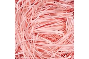 JEEMOOTOWN 500g Carta Tagliuzzata per Regali - Rosa pallido - Paglia per Cesti - Ideale Paglia Confezioni per Scatole Regalo