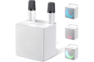 SEAAN Sistema di Karaoke, Mini Sistema di Altoparlanti PA Bluetooth con 2 Mini Microfoni Wireless, Karaoke Macchina Portatile per Bambini e Principianti