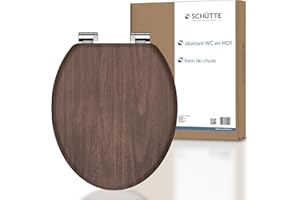 Schütte Darkwood 80193-A - Meccanismo di chiusura rallentata, con anima in legno, con motivo (carico massimo del sedile WC 150 kg), colore legno