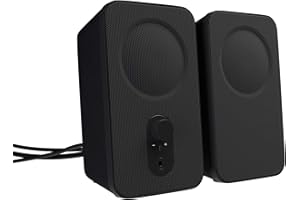 Amazon Basics Altoparlanti per computer desktop o PC portatile, alimentazione CA (versione europea), 2 unità , Nero