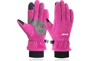 ‎ARCWEG Arcweg Winter Handschuhe Unisex Kinder Polar Fleece Fahrradhandschuhe Warme Wasserdicht Fingerhandschuhe Winddicht Fäustlinge für Jungen und Mädchen Outdoor Sport Wandern Laufen