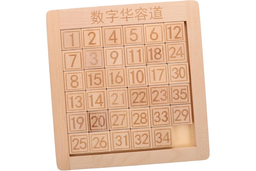 ERINGOGO Slide Puzzle Wooden Blocks Educational Brain Teaser Logic Game for Number Cognition Intelligence Development Portable Sliding Puzzle for Boys