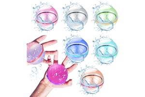 Wasserbomben Ambolio 6 PCS Wasserbomben Selbstschließend Schnellfüller Wasserbomben Wiederverwendbaren Gemischt Wasserball für Kinder Sommer Draussen