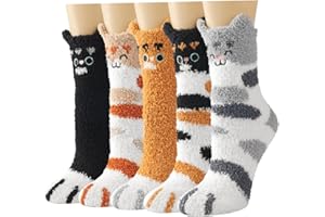 ILovDaisy Kuschelsocken Damen 5/6 Paare Warme Flauschige Socken, Weihnachtssocken, Dicke Wintersocken Haussocken, Kuschel Bettsocken Schlafsocken Thermosocken für Weihnachten als Geschenke