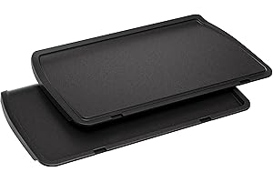 Tefal Plancha-Platten XL, kompatibel mit OptiGrill+ XL, für empfindliche Zutaten, antihaftbeschichteter Aluminium-Druckguss, Schwarz, XA729810