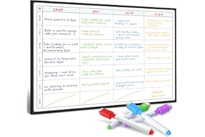 Smart Panda Weekly Planner Whiteboard - Magnetic Meal and Family Planner for Fridge - Chore Chart and Calendar - A3 Size