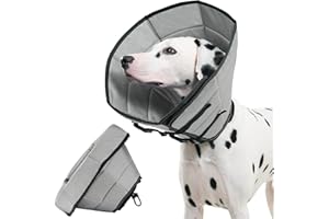 Avont Soft Dog Cone After Surgery, Buster Collars for Dogs, Pet Elizabethan Recovery Neck Collar, Head Cone Prevent Licking -Grey(L)