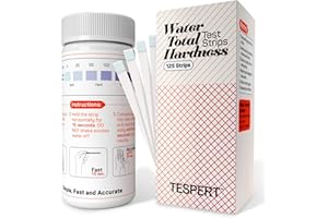 TESPERT Water Hardness Test Strips, 125 Strips, Simple and Accurate Test Kit for Water Softener Water Filtration Systems Pools Spa Laundry Dishwashers Industrial Processes and More
