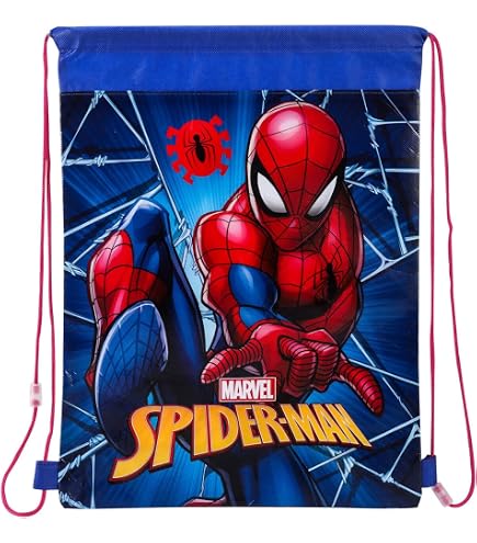 Borsa Per Stivali Da Calcio Spiderman, Con Licenza Ufficiale, Blu E Rossa, Con Cerniera E Grafica A Ragnatela