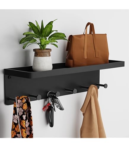 Kazai. Porte Clef Mural 'Tone' | Design Minimaliste De Porte Cles Murale Inspiré De Berlin | Accroche Clef Moderne Avec étagère Métal | Support Clef élégant Comme Meuble Pour L'entrée | Blanc