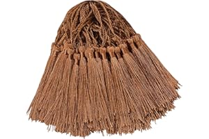 AEBDERP 100 Pcs Silky Handmade Craft Tassels Trim Mini Pendant for DIY Cute Resin Bookmark, Jewellery Making, Key, Girl Earring, Keyring, Graduation Hat, Ribbon Sewing, Curtain, Home Decor (Light Coffee)