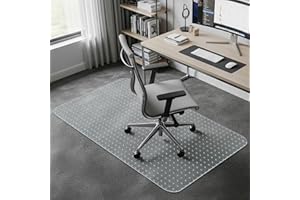 COSYLAND Office Chair Mat for Carpet Floor - 100x120cm PVC Floor Mat with Non-Slip Plastic Studs - Waterproof Anti-Slip Carpet Protector for Office Chair with Studded Back