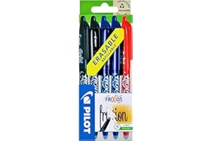 Pilot Frixion Point Roller effaçable Pointe 0,7 mm 2 x noir / 2 x bleu / 1 x rouge