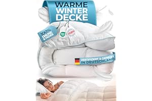 ‎GLÜCKSTOFF Glückstoff® Winterdecke aus Federn und Daunen 135x200cm [Zertifiziert in Deutschland] - Dicke Bettdecke Winter Waschbar - Warme Daunendecke Allergiker - Schlafdecke Zudecke - Decke Extra Warm - Duvet