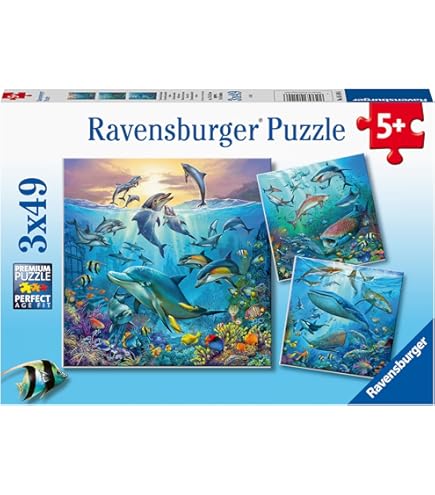 Puzzle 3 Años Ravensburger - Puzzles Crías De La Selva Pack De 3 | Puzzle 5 Años O Más | Regalos Para Niños De 5 Años De 3 X 49 Piezas | Rompecabezas Niños De Mesa Puzzle