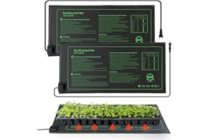 PAIGTEK Seedling Heat Mats for Seed Starting Propagation and Increase Germination Success 10 inch x 20.75 inch 2 Pack MET Safety Standard Certified