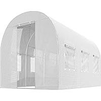 Plonos Gewächshaus Gartentunnel Folientunnel Garten Treibhaus (2 x 3 m, Weiß)