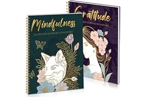 WSICSE 2 Stück Malbuch für Erwachsene, Zeichenbuch Ausmalbuch Tier und Mädchen Muster für Männer und Frauen zum Stressabbau