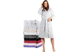 Twinzen Peignoir de Bain Femme - XS, S, M, L, XL - 100% Coton avec Capuche - Certifié OEKO-TEX® - Robe de Chambre Eponge 2 Poches, Ceinture - Doux, Absorbant et Confort