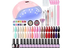 COSCELIA Kit Vernis Semi Permanent Complet UV LED Lampe 36W, 20 Couleurs 7ml Vernis Gel UV avec Base et Top Coat, Kit Manucure Outils Accessoires Nail Art Kit pour Débutants