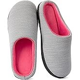 RockDove Birdseye Women's Memory Foam Knit Slipper | Two tone, slip on, open back, breathable, non-slip, memory foam, machine