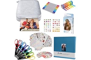 HP Sprocket Impresora fotográfica instantánea portátil de 2x3 Pulgadas (Blanco) Paquete de Inicio