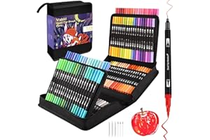VAKKI 120 Dual Tip Colouring Pens, Felt Tip Brush Drawing Art Pen for Painting, Writing, Drawing, Sketching