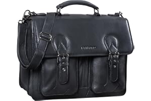 STILORD 'Kronos' Maletín Cuero Vintage Cartera XL para Profesor Trabajo o Negocios Bolsa Bandolera Portátil de 15,6 Pulgads acoplable Piel Auténtica