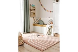 ‎BENUTA benuta Lytte Kinderteppich Gobi - Rosa 140x200 cm - Kunstfaser - Rechteckig & im Style: Kindermotive, Scandi Living - Pflegeleicht für Kinderzimmer, Wohnzimmer, Schlafzimmer