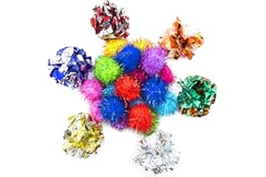 Vapker - Palline luccicanti da 3,3 cm e 6 cm, grandi palline per gatti, giocattolo preferito dal gatto (26 pezzi, colori casuali)