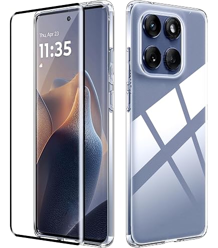 GEJEFA Cover per Motorola Edge 40 Neo, Doppio Strato Rugged Trasparente