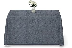 LUA VIKA Falda Mesa Camilla Rectangular Chenilla, Ropa Mesa Camilla Rectangular, Color Gris, 70x120 cm