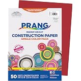 Prang (Formerly SunWorks) İnşaat Kağıdı, Tatil Kırmızısı, 9" x 12", 50 Yaprak