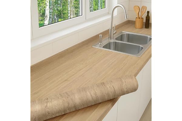 DIMEX LINE Film autocollant laminé CHÊNE MOYEN pour meubles en bois, cuisine, porte, table, mur - PVC Adhésif Film - Largeur du rouleau: 90 cm