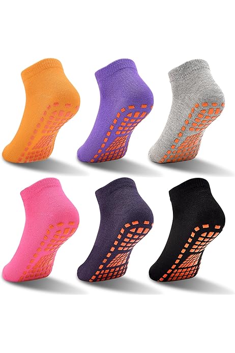 Calzini Antiscivolo Per Bambini HYCLES 12 Paia - Gomma Eco Per Gattonare | 6 Mesi-7 Anni