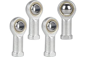 EFUTURETIME 4PCS Cuscinetto Estremità Stele M16, Cuscinetti Sferici con Filettatura Destrorsa in Acciaio per Cuscinetti, Snodi Sferici SI16T/KM(PT) per Biciclette, Motocicli, Attrezzature Meccaniche