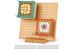 XIZAO Planche de blocage du crochet Planche de Blocage en Bois Crochet Tricot Accessoire et 20 broches pour Détirer Granny Squares